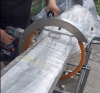 Powered Kädessä pidettävä Orbital Wrapper | Kannettava Stretch Film Kone for Pipes, Lumber & Long Products HROW-450