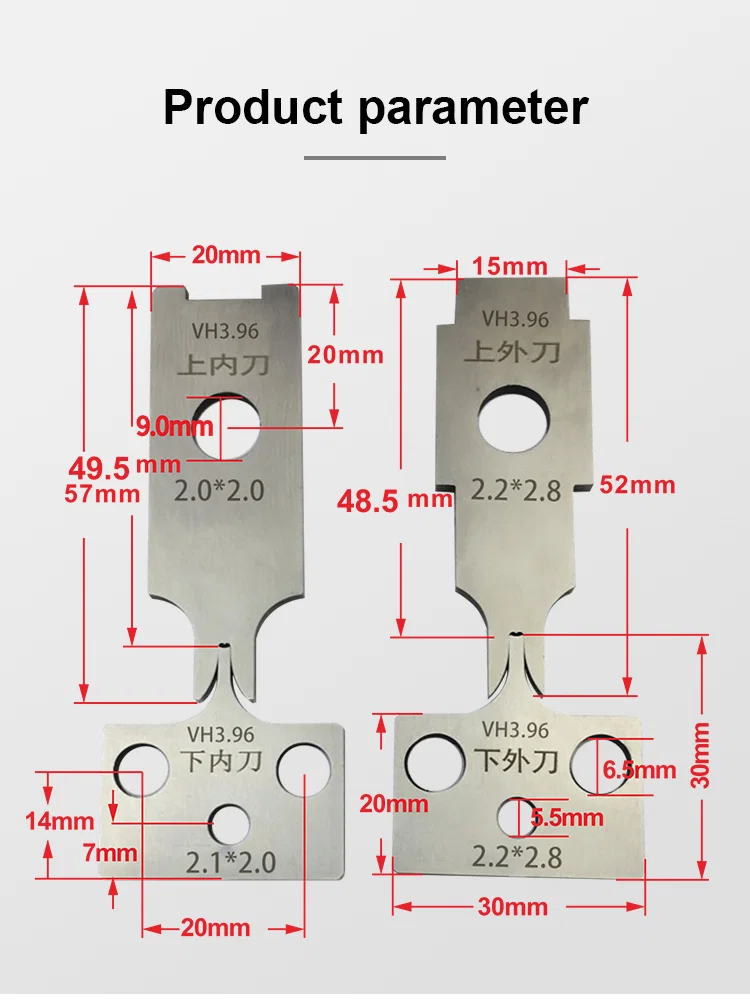 Liittimet Crimping Mold Blade Machine Kit Dupont 2.0 ja 2.54 -liittimiin Terminal Applicator -terät Messinkipuristinmuotille