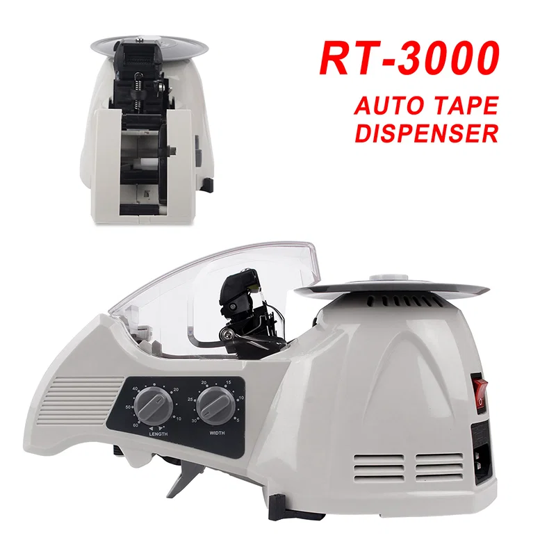 25 mm leveä pakkauskone Leikkaustyökalu Laatikkopakkauskone Automaattinen teippikone RT-3000, teipinleikkauskone, Gum Tape Cutting Machine, Automaattinen teippiannostelija 