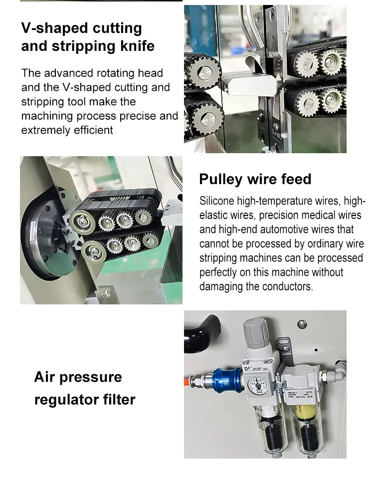 Automatic Coaxial cable cutting stripping machine, Cable Stripping Machine, Coaxial Cable Stripping Machine, Stripping Machine, Flexible Coaxial Wire Peeling Machine, Coaxial Wire Cutting Peeling Machine, Automatic Coaxial Cable Wire Stripping Machine