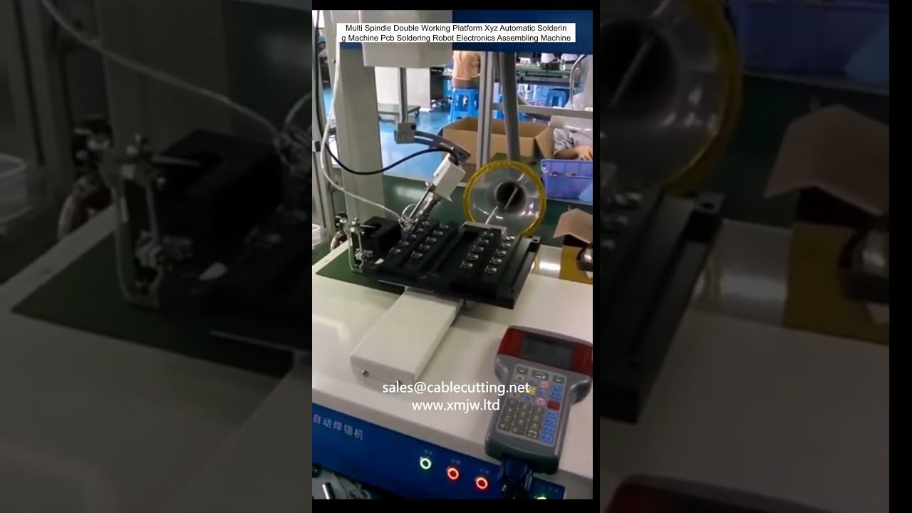 Monikaran kaksoistyöasema XYZ-automaattijuotoskone PCB-juotosrobotti elektroniikkaan
